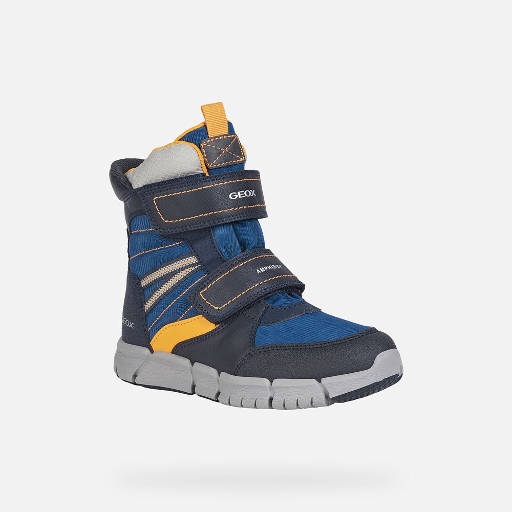 Bottes Geox Flexyper Abx - Bleu Marine/Orange - Garcon 561807-YHZ